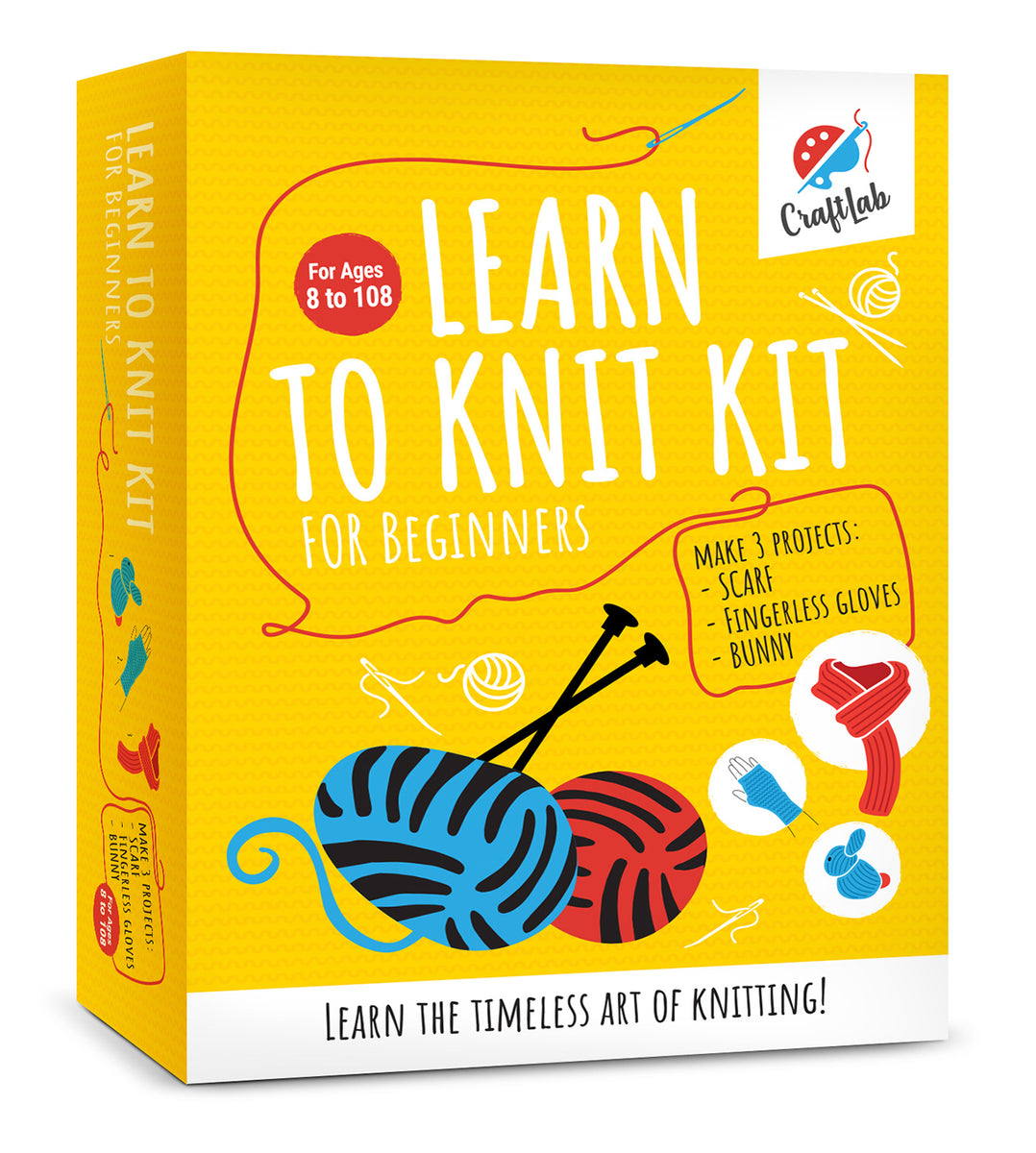 Craftlab Knitting Kit for Beginners, Kids and Adults – CraftLab