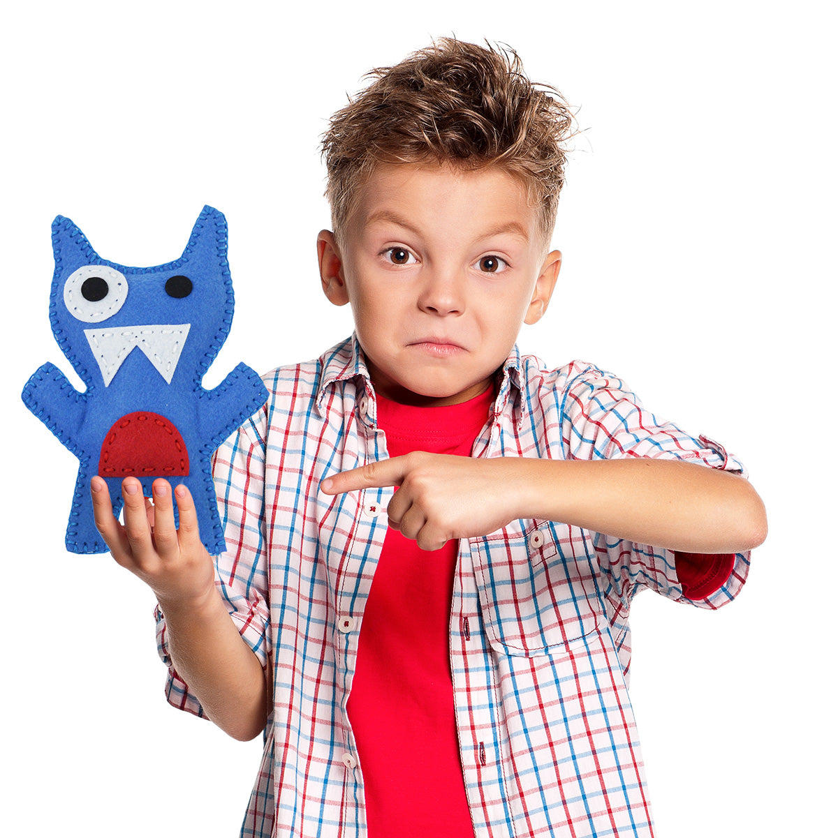 Make your Monster - A DIY sewing kit for kids - Blue with horns –  petitloulou