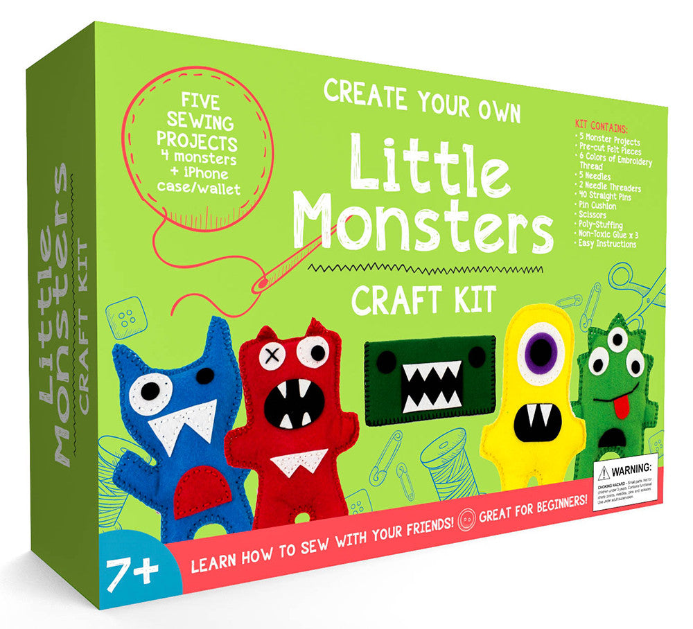 cotton and steel lil monsters Little Monsters Arts and Crafts Sewing Kit for Kids – CraftLab Arts & Crafts Kits