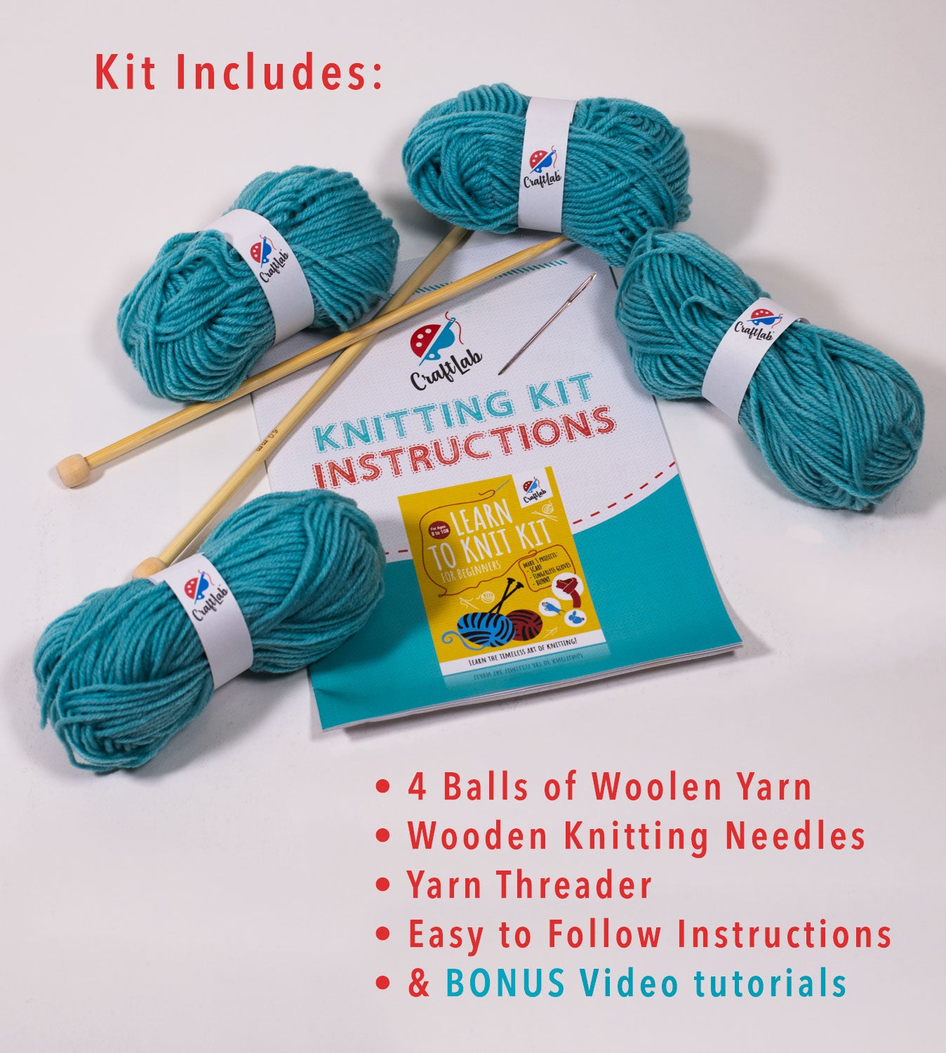 Learn to Knit Kit  Beginner Beanie COD028 – Crumbz Craft