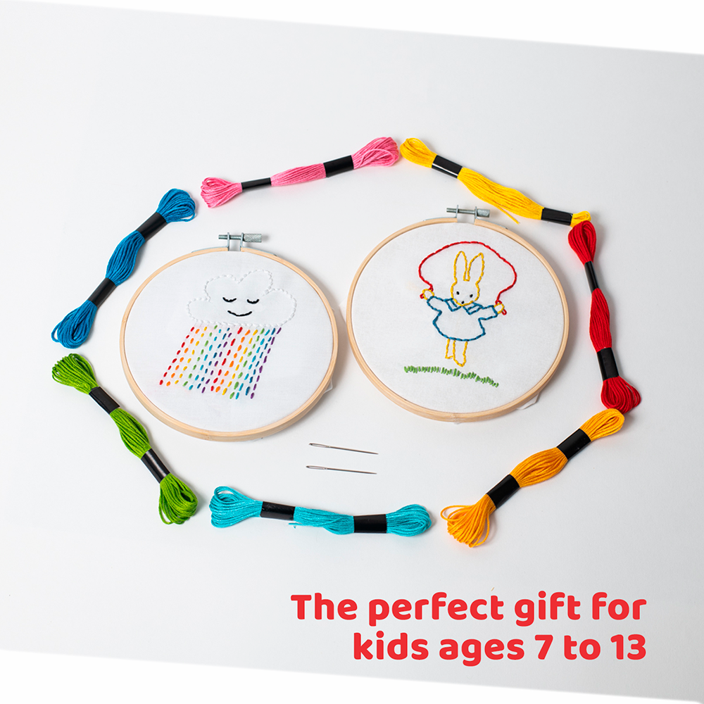 kids embrodery kit cross stitch supplies embroidery hoops gift boys girls craft sewing kits